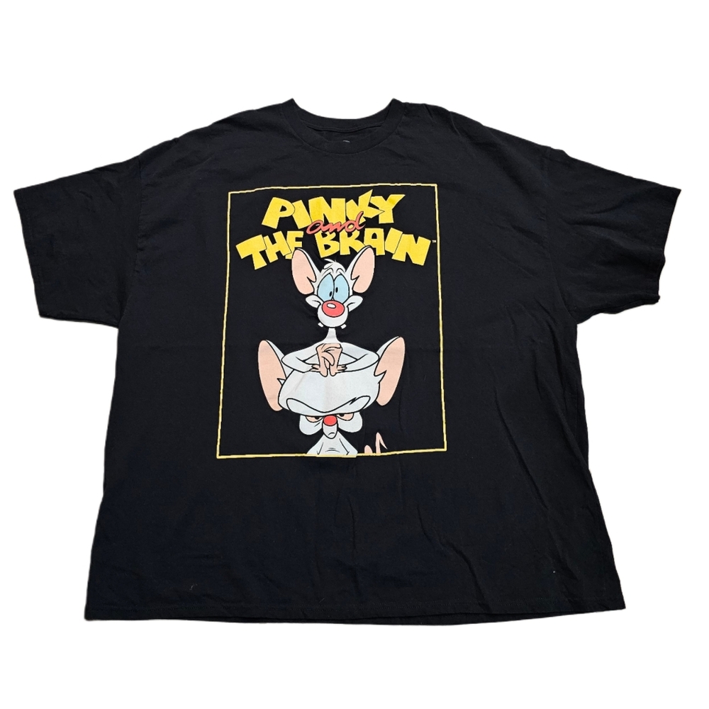 Pinky And The Brain Animaniacs Black T-Shirt 4XL Steven Spielberg Lab Mice WB